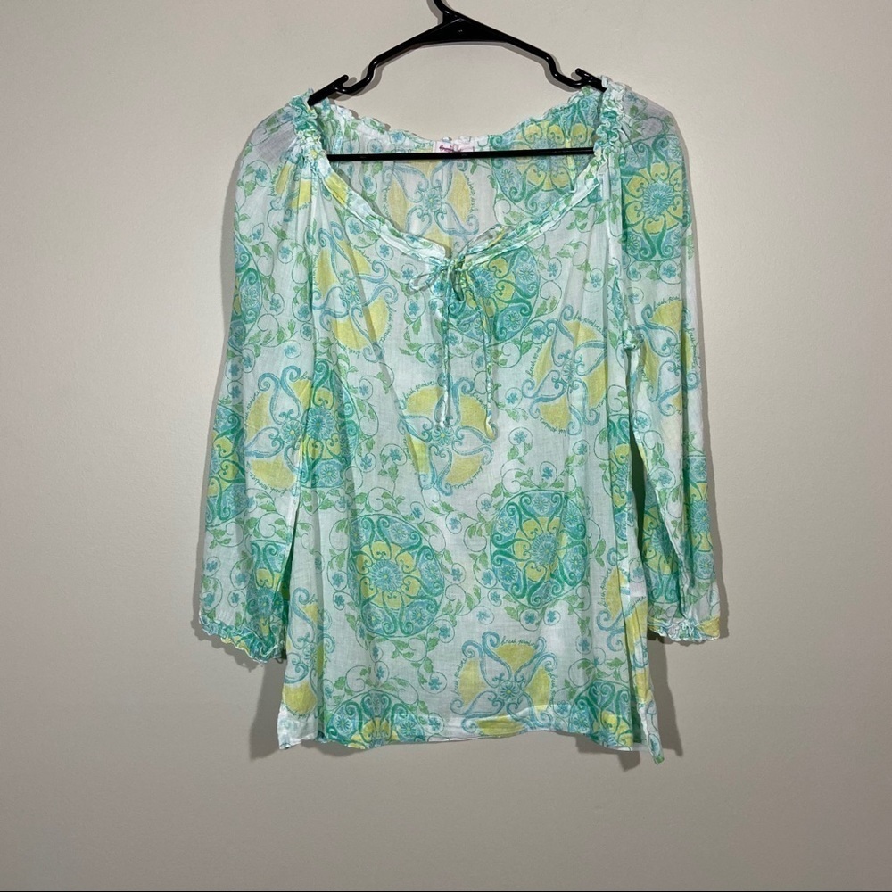 Fresh Produce Tie Front Blouse XS